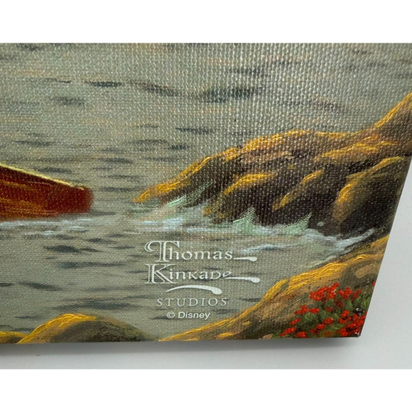 Thomas Kinkade Disney Mickey Minnie Lighthouse Cove Canvas Wrap 14x14 w/ COA - Picture 2 of 10